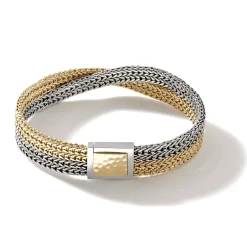 Men John Hardy Chains^Rata Chain Crossover Bracelet, Silver, 12Mm