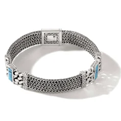 Men John Hardy Chains^Rata Chain Inlay Bracelet, Silver, Gemstone