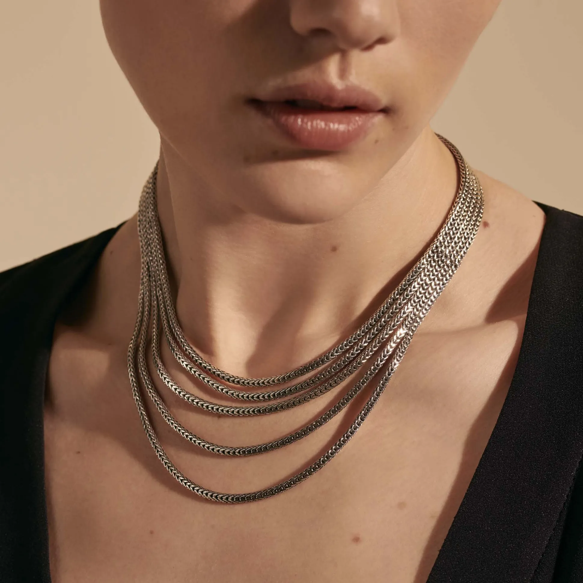 Women John Hardy Statement^Rata Chain Multi Row Necklace, Silver