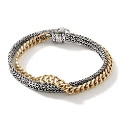 Men John Hardy Chains^Rata Curb Chain Wrap, Gold, Silver, 5.2Mm