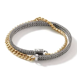 Men John Hardy Chains^Rata Curb Chain Wrap, Gold, Silver, 5.2Mm