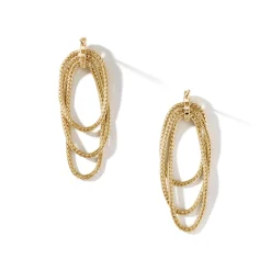 Women John Hardy Statement^Soft Chain Drop Earring, Gold, Diamonds