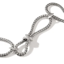 Men John Hardy Chains^Soft Chain Link Bracelet, Silver, Diamonds