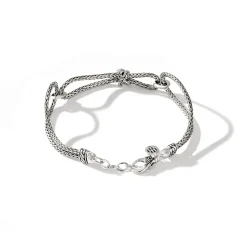 Men John Hardy Chains^Soft Chain Link Bracelet, Silver, Diamonds