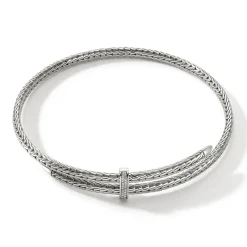 Women John Hardy Statement^Spear Coil Choker, Sterling Silver, Diamonds