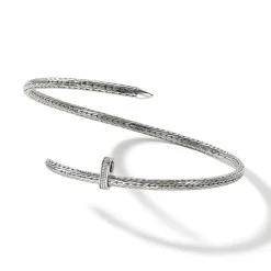 Women John Hardy Statement^Spear Coil Choker, Sterling Silver, Diamonds