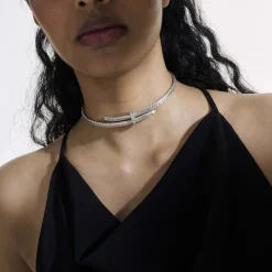 Women John Hardy Statement^Spear Coil Choker, Sterling Silver, Diamonds