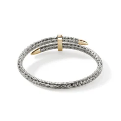 Men John Hardy Cuffs^Spear Flex Cuff, Silver, Gold, Diamonds