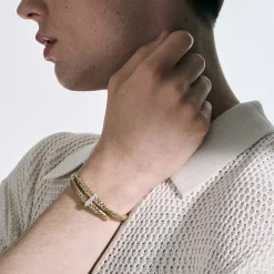 Men John Hardy Cuffs^Spear Flex Cuff, Sterling Silver, Diamonds