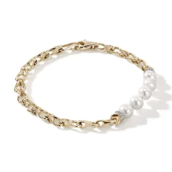 Men John Hardy Chains^Surf Bracelet, Gold, Diamonds, Pearls, 10Mm