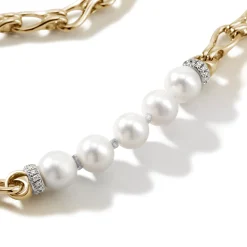 Men John Hardy Chains^Surf Bracelet, Gold, Diamonds, Pearls, 10Mm