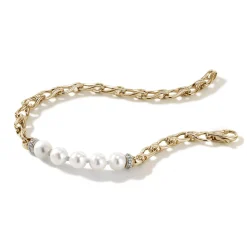 Men John Hardy Chains^Surf Bracelet, Gold, Diamonds, Pearls, 10Mm