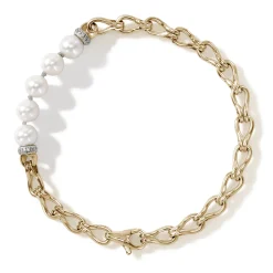 Men John Hardy Chains^Surf Bracelet, Gold, Diamonds, Pearls, 10Mm