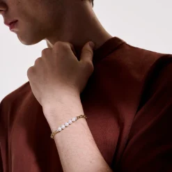 Men John Hardy Chains^Surf Bracelet, Gold, Diamonds, Pearls, 10Mm