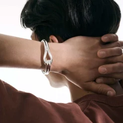 Men John Hardy Cuffs^Surf Hinged Bangle, Sterling Silver, Wide