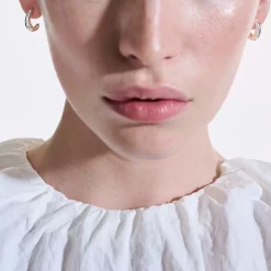 Women John Hardy Hoops^Surf J Hoop Earring, Gold, Diamonds, Small