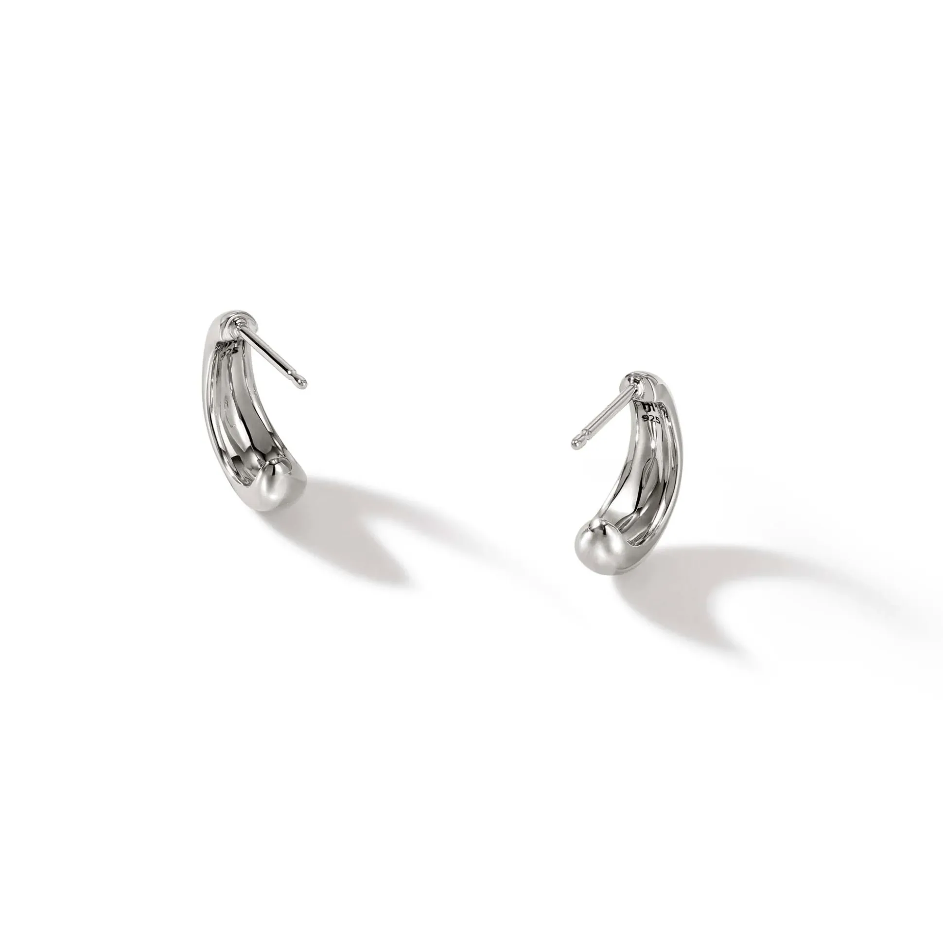 Women John Hardy Statement^Surf J Hoop Earring, Silver, Diamonds, Small