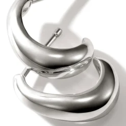 Women John Hardy Statement^Surf J Hoop Earring, Sterling Silver, Small
