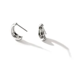 Women John Hardy Statement^Surf J Hoop Earring, Sterling Silver, Small