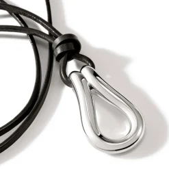 Men John Hardy Tags & Pendants^Surf Pendant Necklace, Silver, Leather