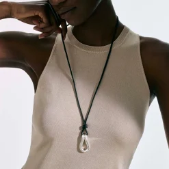 Men John Hardy Tags & Pendants^Surf Pendant Necklace, Silver, Leather