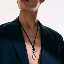 Men John Hardy Tags & Pendants^Surf Pendant Necklace, Silver, Leather