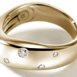 Men John Hardy Bands^Surf Ring, Gold, Diamonds, Wide