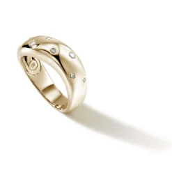 Men John Hardy Bands^Surf Ring, Gold, Diamonds, Wide