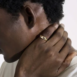 Men John Hardy Bands^Surf Ring, Gold, Diamonds, Wide