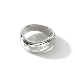 Men John Hardy Bands^Surf Ring, Gold, Diamonds, Wide