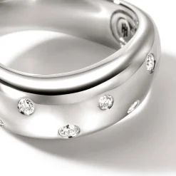 Men John Hardy Bands^Surf Ring, Silver, Diamonds