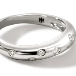 Men John Hardy Bands^Surf Ring, Sterling Silver, Diamonds, Slim
