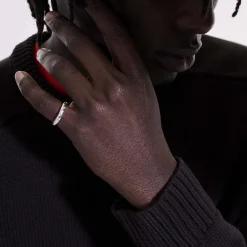 Men John Hardy Bands^Surf Ring, Sterling Silver, Diamonds, Slim