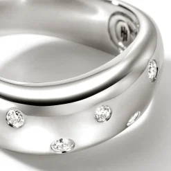 Men John Hardy Bands^Surf Ring, Sterling Silver, Diamonds, Wide