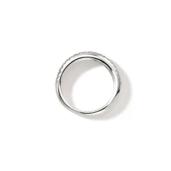 Men John Hardy Bands^Surf Ring, Sterling Silver, Diamonds, Slim