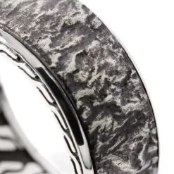 Men John Hardy Bands^Texture Rotating Band Ring, Sterling Silver