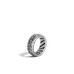 Men John Hardy Bands^Texture Rotating Band Ring, Sterling Silver