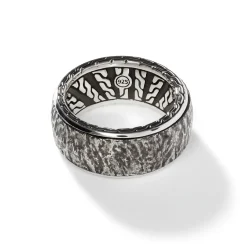 Men John Hardy Bands^Texture Rotating Band Ring, Sterling Silver