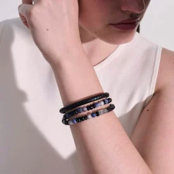 Men John Hardy Beads^Triple Wrap, Silver, Gemstones, Leather