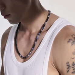 Men John Hardy Beads^Triple Wrap, Silver, Gemstones, Leather