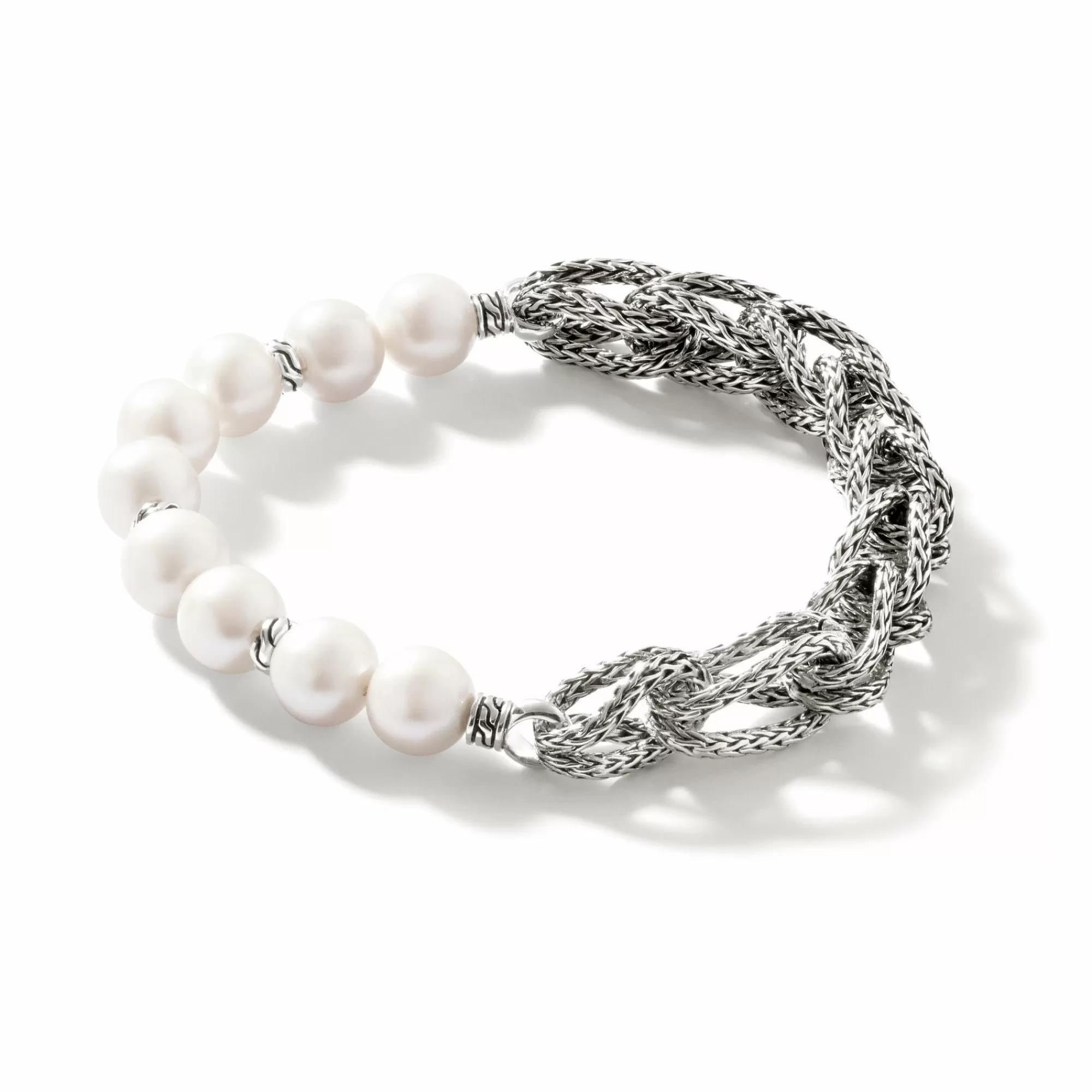 Chains^John Hardy Asli Bracelet, Silver, Pearls, 10.5Mm