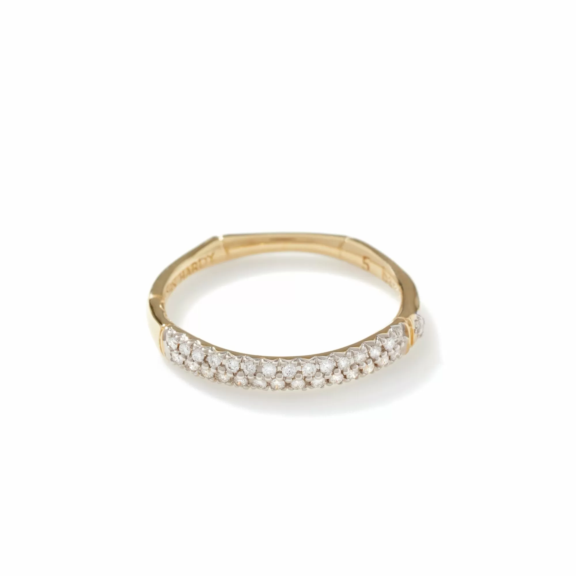 Bands^John Hardy Bamboo Band Ring, Gold, Diamonds, Slim