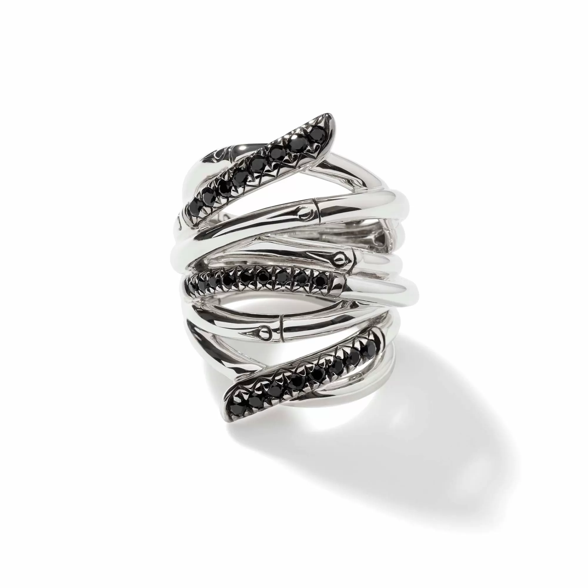 Statement^John Hardy Bamboo Ring, Silver, Pave, Wide