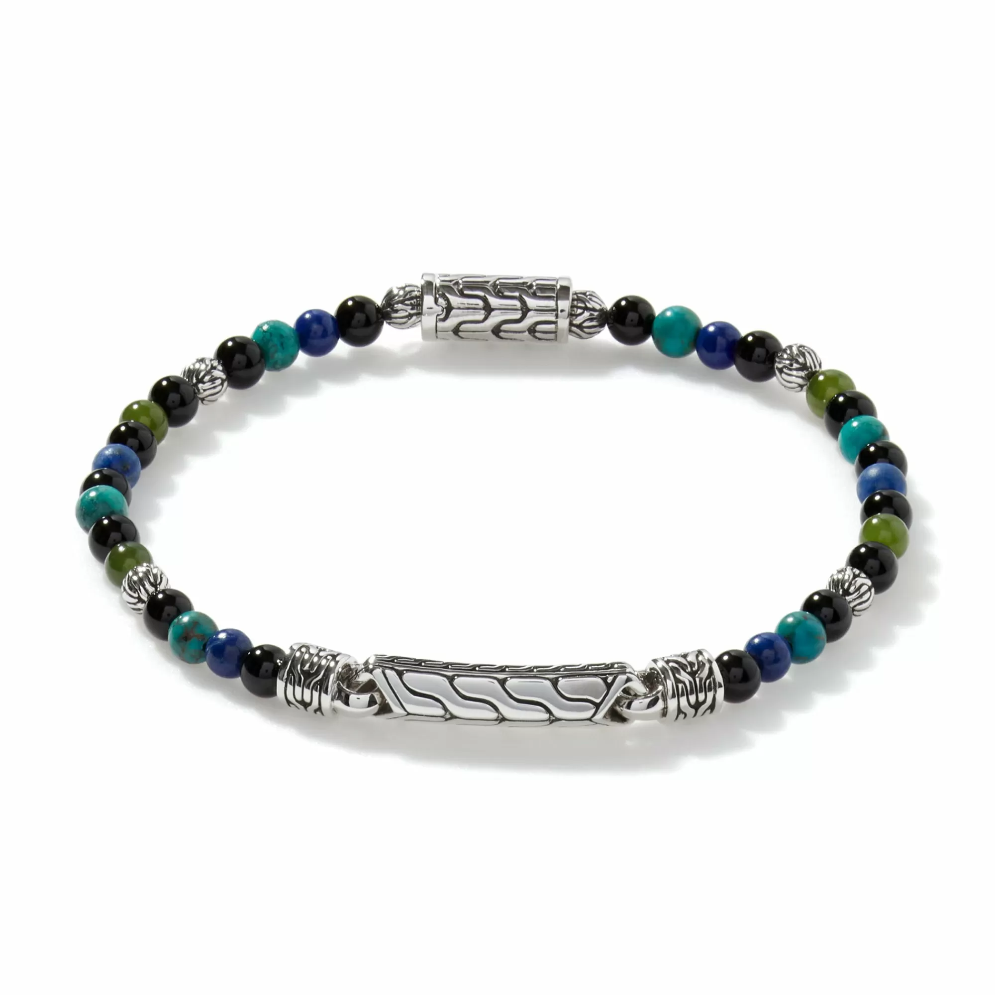 Beads^John Hardy Beaded Id Bracelet, Silver, Gemstones