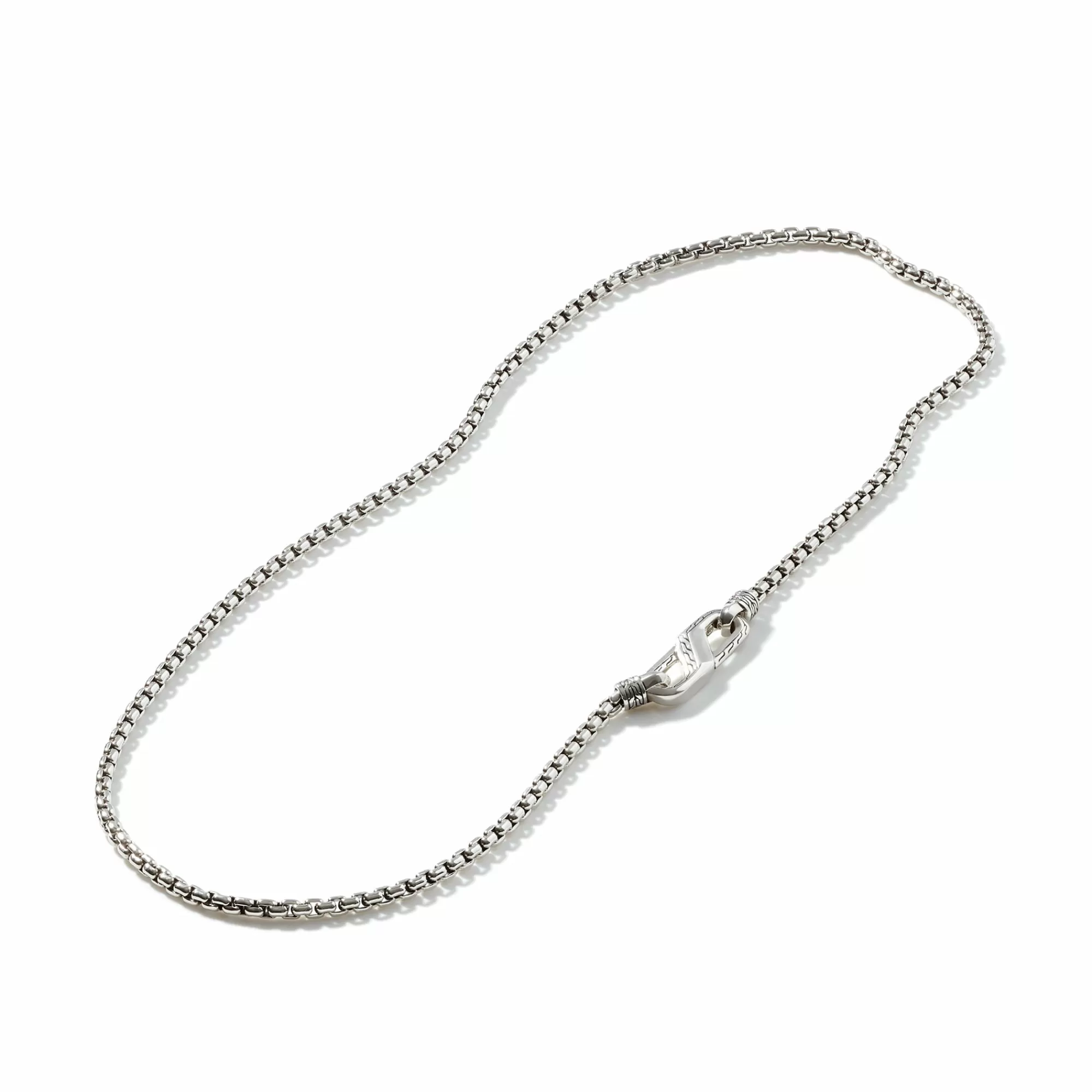 Chains^John Hardy Box Chain Carabiner Necklace, Silver, 4Mm