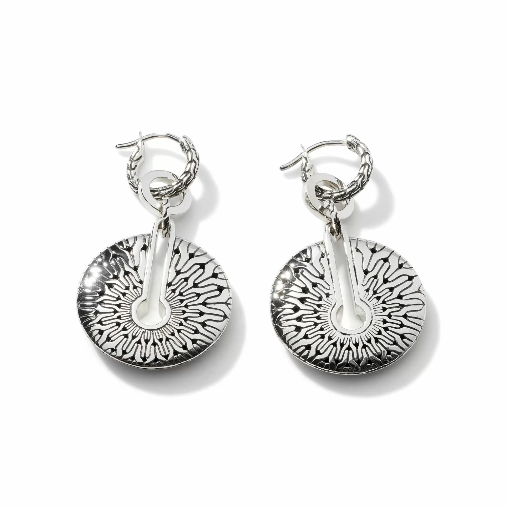 Statement^John Hardy Carved Chain Convertible Drop Earring, Silver