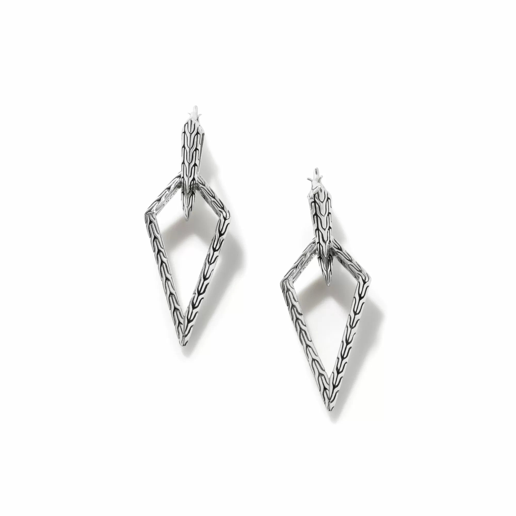 Statement^John Hardy Carved Chain Convertible Earring, Silver