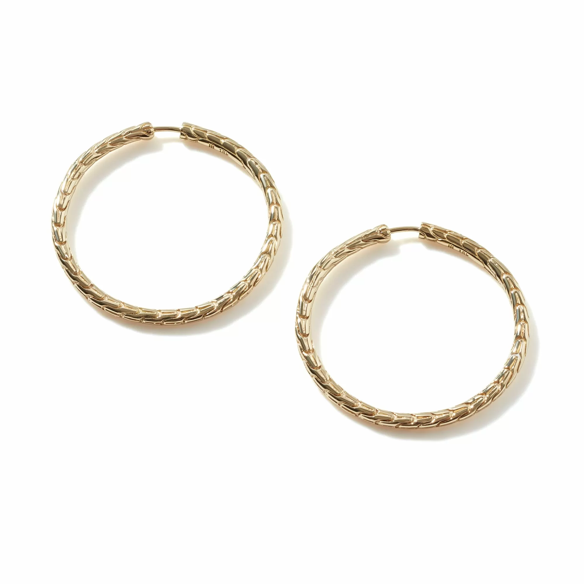 Hoops^John Hardy Carved Chain Hoop Earring, Gold