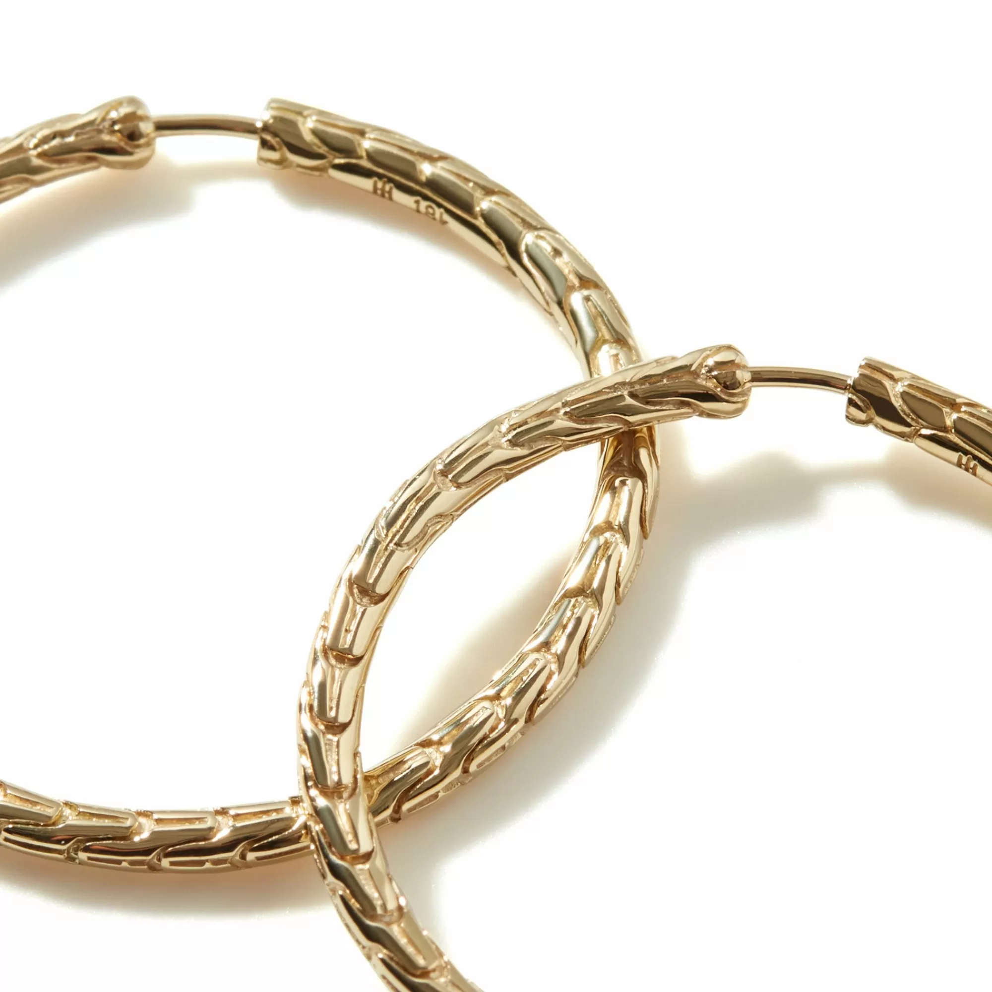 Hoops^John Hardy Carved Chain Hoop Earring, Gold