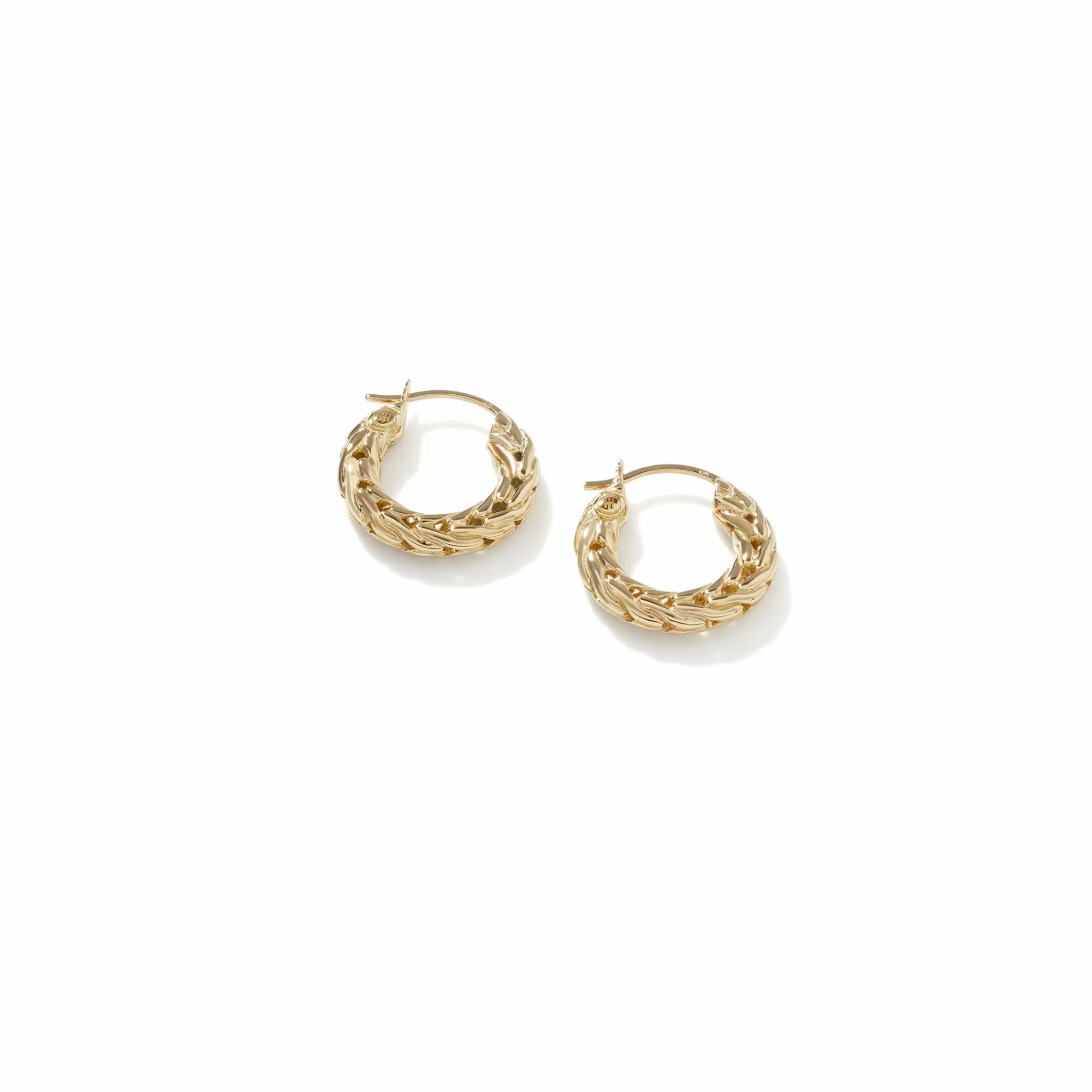 Hoops^John Hardy Carved Chain Hoop Earring, Gold, Mini